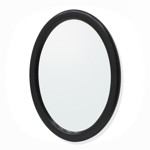 뷰티 타원 원목 거울(블랙)