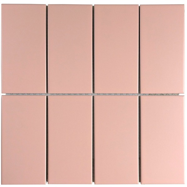 68-PINK-M 무광 핑크 직각 모자이크타일